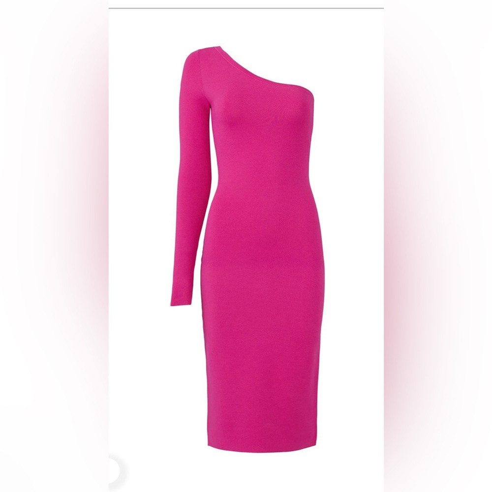 Diane Von Furstenberg Vibrant Pink One Long Sleeve Dress